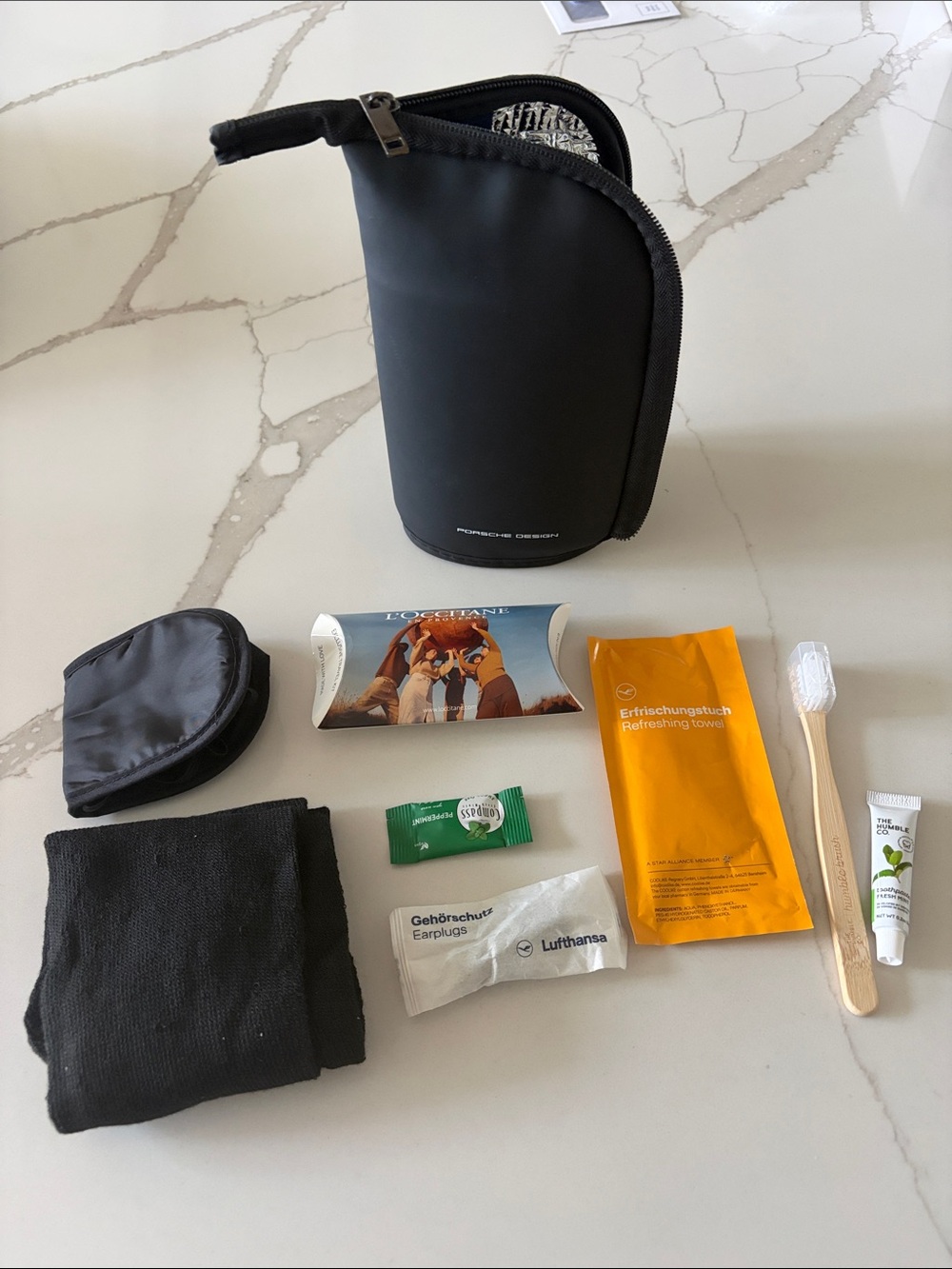 Lufthansa Airlines Porsche Design Black Toiletry Travel Kit